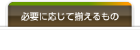 必要に応じて揃えるもの